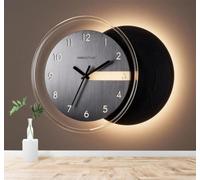 3D Papier Peint Style Minimaliste Horloge Murale Lumière Douce Texture | Texture Soyeuse Haut de Gamme Adaptée au Bureau à la Salle Manger au Coin Canapé Chambre Salon et Mur Derrière TV-300cm×210cm