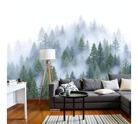 3D Papier Peint Une Forêt Pins Enveloppée Brume Papier Peint Panoramique Pour Salon Chambre Chambre D'Enfant Décoration Murale (Forêt Dense À Feuilles Persistantes, 250 X 175 Cm)
