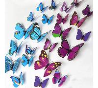 3D Papillon 12 PIÈCES Autocollants Faisant autocollants Autocollant Mural Loisirs créatifs Papillons - Pourpre, 1 - Pack: 12 PCS
