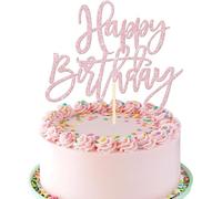 3D Papillon Decoration Gateau, Cake Topper Happy Birthday Deco Cupcake de Papillon, 13 Pièces Decoration Gateau Anniversaire Fille pour Anniversaire Fête, Mariage, Fête de Thème