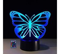 3D Papillon LED Lampe Art Déco Lampe Lumières 3D Lampe Contrôle à distance Touch Control 7/16 Couleurs Change Veilleuse USB Powered Enfants Anniversaire Noël Cadeau
