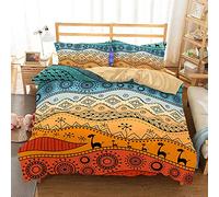 3D Parure de lit,Dotbuy Microfibre Girafe Ensemble de literie Housse de Couette Hypoallergénique Amateur Couette et Taies d'oreiller 50cm x 75cm (3pcs-200x200cm,Bohême)