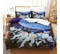 EOASNRTCB 3D Parure De Lit Stray Kids Literie Taies d'oreiller Quilt Housse De Couette Enfant,Motif Imprimé 3D,hypoallergénique Single（140x200cm）