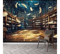 3D Photo Murale Plumes de Bibliothèque Fantastiques Papier Peint, pour Salon et Chambre Plumes Fantastiques Murales, Fresque Home Decor 400 x 280 cm (L x H) Peinture Murale Fond d'écran d'affiche