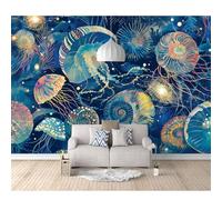 3D Photo Self-adhesive Wallpaper Beautiful marine life 100x70cm Wall Art Poster Decorative Stickers Background for Living Room Bedroom