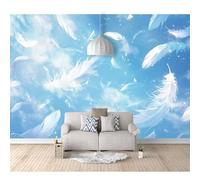 3D Photo Self-adhesive Wallpaper Mural Dream blue sky cloud feathers 100x70cm Living Room The Wall for Bedroom border