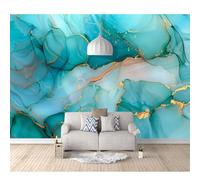 3D Photo Self-adhesive Wallpaper Mural Poster Wall Art Sticker Decoration Blue marbled gold 100x70cm Pictures for Living Room Bedroom Office Corridor Dining Children