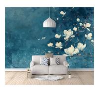 3D Photo Self-adhesive Wallpaper Mural Poster Wall Art Sticker Decoration Ethnic style flowers and birds, orchids 100x70cm Pictures for Living Room Bedroom Office Corridor Dining Children