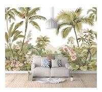 3D Photo Self-adhesive Wallpaper Mural Poster Wall Art Sticker Decoration Vintage forest tropical flowers 100x70cm Pictures for Living Room Bedroom Office Corridor Dining Children