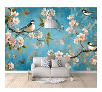 3D Photo Self-adhesive Wallpaper Murals Ethnic style flowers and birds, orchids 100x70cm Pattern Stickers Home Room Wall Poster Decoration for Living Office Bedroom Dining Art