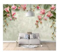 3D Photo Self-adhesive Wallpaper Orchid vine gray 100x70cm Wall Art Posters Stickers for Living Room Tv Sofa Theme Hotel Corridor Background Painting