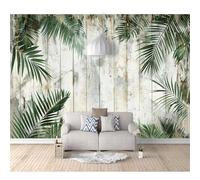 3D Photo Self-adhesive Wallpaper Plant leaves green wood grain 100x70cm Wall Art Posters Stickers for Living Room Tv Sofa Theme Hotel Corridor Background Painting