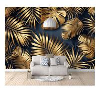3D Photo Self-adhesive Wallpaper Tropical plant of golden-leaved monstera 100x70cm Wall Art Poster Decorative Stickers Background for Living Room Bedroom