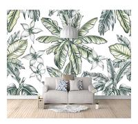 3D Photo Self-adhesive Wallpaper Wall Art The leaves of the plant are watercolor green 100x70cm Poster Decorative Stickers Background for Living Room Bedroom