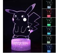 3D Pikachu Lampe Pokemon GO Veilleuse LED USB Recharge 7 Couleurs Télécommande Touch Chambre Décoration Lampe de Table Enfant Cadeau