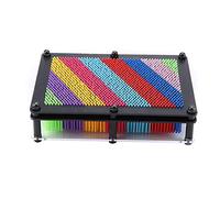 3D Pin Art Toy, Rainbow Pin Art Palm Board avec Cadre Transparent Robuste Bureau Jouet Sculpture Cadeaux pour Enfants Adultes Bureau Décoration de La Maison (Grande Taille sur Noir)