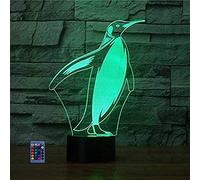 3D Pingouin LED Lampe Art Déco Lampe la Couleur Changeant Lumières LED Décoration Lumière Contrôle à distance 7/16 Couleurs Change Alimenté par USB Enfants Cadeau Anniversaire Noël Cadeau