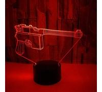 3D Pistolet Arme LED Lampe Art Déco Lampe Lumières LED Décoration Lumière Touch Control 7 Couleurs Change Alimenté par USB Enfants Cadeau Anniversaire Décoration de Noël