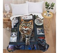 3D Plaid Couverture Polaire en Flanelle, Treer Imprimé de Chat Couverture de Canapé Jeté de Lit Couverture de Voyage Douce et Chaude pour Adultes et Enfants (150X200cm,Ciel étoilé)