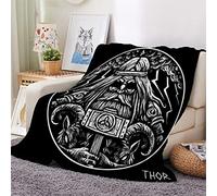 3D Plaid Couverture Polaire en Flanelle Viking Douce Chaude Microfibre ete Hiver Couverture 150x200 Marteau Norvégien Linge de lit Couvre-lit Couverture de cnapé pour Adultes Fille Garcon Enfant