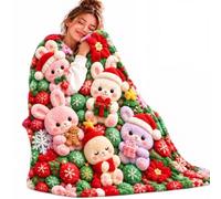 3D Plush Throw Teddy Blanket, Cute Plush 3D Throw Blanket,High-Definition Pastel Print, Feels Gentle on Skin for Bedroom, Dorm Decor All Seasons, (F,40 * 60in)
