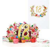 3D Pop up Cartes d'anniversaire,Fleurs Cartes de 18e Anniversaire avec Enveloppe,Cartes d'anniversaire Universelles,pour aux Anniversaires,aux Mariages,aux Amitiés et aux Intronisations