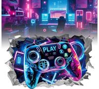 3D Poster Gaming Stickers Gaming Deco Gamer Deco Salle De Jeux Dans La Chambre Ado Garcon Stickers Muraux 3D Enfant Gamer Autocollants Pour Manette De Jeu Autocollants Et Imperméables 40*60Cm