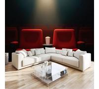 3D Poster Papier Peint Thème Cinématographique Papier Peint Panoramique Intissé, Sièges De Cinéma Pop-Corn Pour Salon Chambre Chambre D'Enfant Décoration Murale 350 x 256 cm