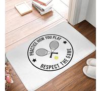 3D Practice How You Play and Respect The Game Tennis Non-Slip Floor Mat Rug for Kitchen Entrance Home Balcony Footpad Mats-60x90cm