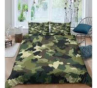 3D Print Skin-Friendly Microfibre military pattern Quilt Cover All Season Bedding Sets w/ Matching Pillowcase camouflage design style Duvet Cover Set Easy Care Breathable Washable Couple (220x240cm)