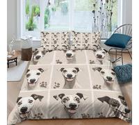 3D Print Soft Microfiber Whippet Dog portraits Duvet Cover Set Easy Care Bedding Pillow Cases Cartoon illust Bedding Quilt Cover All Season Breathable Washable Kids Teens Boys Girls Sing (135x200cm)