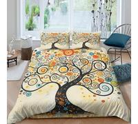 3D Print Ultrasoft Microfibre Abstract Tree Art Bedding Quilt Cover All Season Bedding Sets w/Pillowcases Colorful Spiral Design Duvet Cover Easy Care, Washable Boys Girls Kids Single(140x200cm)