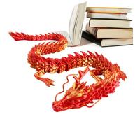 3D Printed Articulated Dragon - 3D Printed Dragon Figurine,30cm Flexible and Fun Smooth Surrfaces Decoration Supplies for Cars, Homes, Offices, and Fish