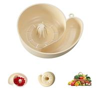 3D Printed Automatic Vegetable and Fruit Washer, Fruit Washing Bowl with Strainer,Fruit Washer Spinner Bowl, Snail Shape Drainer, Multipurpose Rinse Drain (Yellow*1)