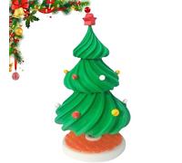 3D Printed Dancing Christmas Tree Ornament, Tabletop Spinner Swinging Christmass Trees Figurine, Dancing Christmas Tree Alert, for Home, Office, Holiday Party Decoration (Green,5.7in)