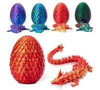 3D Printed Dragon Egg,15in Crystal Dragon,Articulated Dragon,Adults Fidget Toys for Autism/ADHD ( Size : Laser Red )