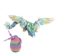 3D Printed Dragon in Egg - Articulated Toy with Dragon Egg for Children Boys Girls, Winged Flying Dragons Figurine, Creative Chinese Desktop Collectible, Rainbow Colors Random