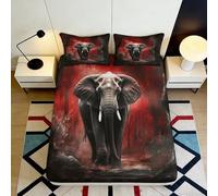3D Printed éléphant Housse lit, Microfibre Drap, antidérapant, déco Maison