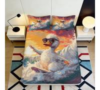3D Printed Étoile Chat Œil Drap-Housse Microfibre Doux Confort Face de Chat Sci-FI Bed Cover Antidérapant Lavable Déco Chambre 90x200x25cm