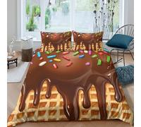 3D Printed Gaufre Chocolat Housse de Couette, Microfibre Couvre-lit