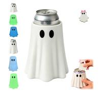 3D Printed Halloween Ghost Can Holder With Matching Bottle Opener，White-A