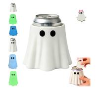 3D Printed Halloween Ghost Can Holder With Matching Bottle Opener，White-B