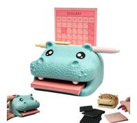 3D Printed Highland Cow Sticky Note Holder,Highland Cow Desk Organizer,Cute Animal Shapes Note Holder with 3 Reusable Stencils Template,Fun Office Desk Accessory