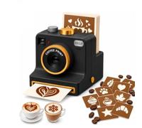 3D Printed Latte Art Camera,Manual Coffee Printer with Stencil Cards，Black | Latte art Printer with Stencil Cards, One-Click Coffee Art Machine for Cappuccino Milk Foam Cafes Drink Decorating, Reusable