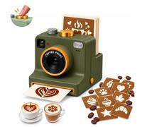 3D Printed Latte Art Camera,Manual Coffee Printer with Stencil Cards，Green | Latte art Printer with Stencil Cards, One-Click Coffee Art Machine for Cappuccino Milk Foam Cafes Drink Decorating, Reusable