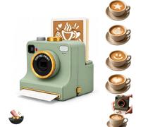 3D Printed Latte Art Camera,One-Click Coffee Art Machine (Green) | Manual Coffee Powder Printer with Stencil Cards,Reusable Coffee Art Tool for Cappuccino Milk Foam Cafes Drink Decorating