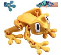 3D Printed Magnet Frog Toy, 3D Printed Frog with Multiple Joints, Jumping Magnetic Frogs Refrigerator Magnet, Christmas Print Animals Toys Vintage Plastic Figurine Fridge Magnets(Gold)