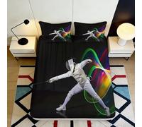 3D Printed Motif Escrime Drap-Housse, Microfibre Protège-Matelas