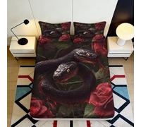 3D Printed Motif Serpent Drap-Housse, Microfibre Couvre-lit, antidérapant