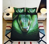 3D Printed Motif Serpent Fitted Sheet, Microfibre, Bed Cover, Antidérapant